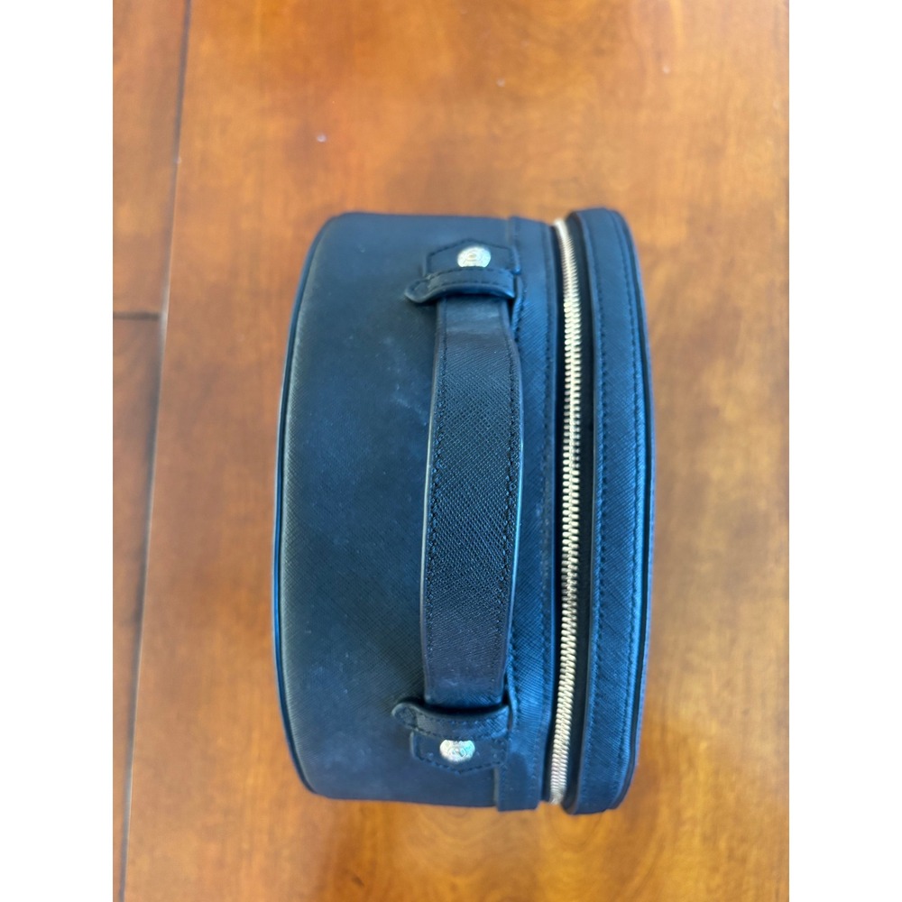 Henri Bendel New York Black Saffiano Leather Vanity Case Cosmetic Travel Bag - Picture 5 of 15